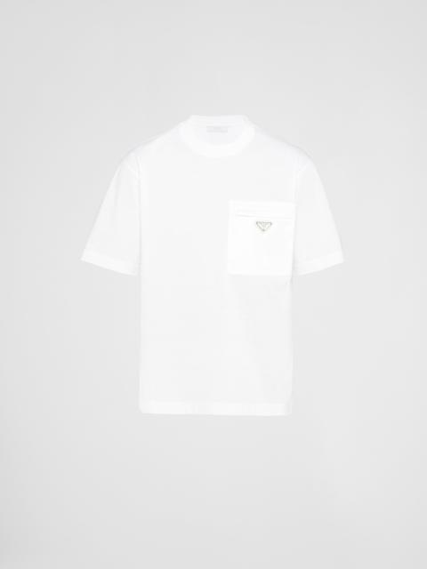 Prada Re-Nylon and jersey T-shirt