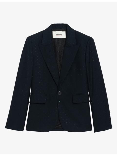 Zadig & Voltaire Valse rhinestone-embellished woven blazer
