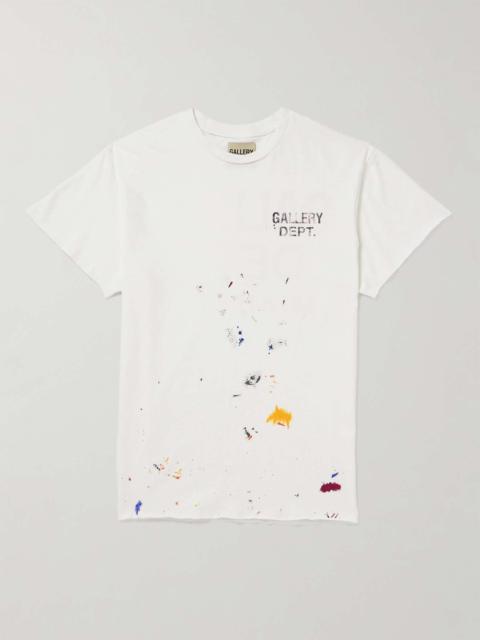 GALLERY DEPT. Boardwalk Paint-Splattered Logo-Print Cotton-Jersey T-Shirt