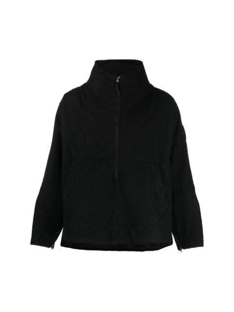 high neck cotton zip-up jacket