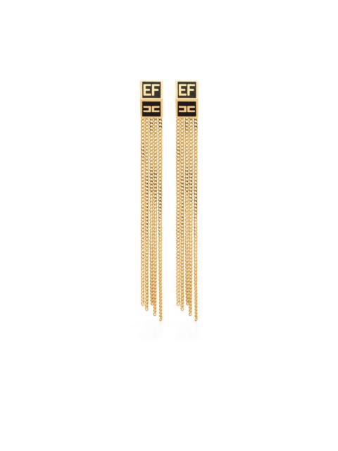 ELISABETTA FRANCHI logo-stud dangle earrings