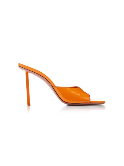 Amina Muaddi Laura Patent Leather Sandals orange