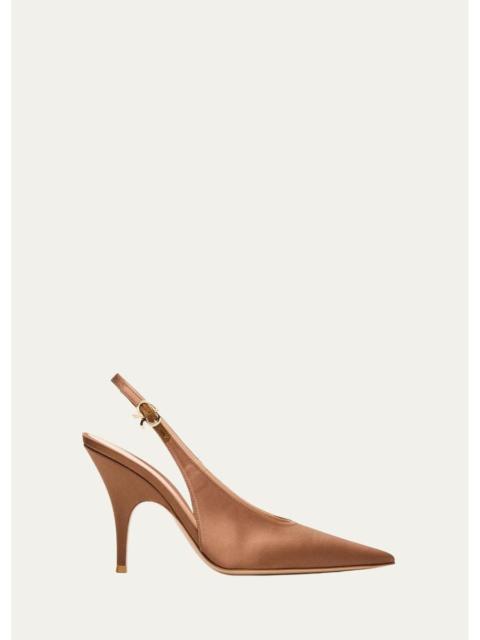 Gianvito Rossi 95mm Sofia Crepe Satin Slingback Pumps
