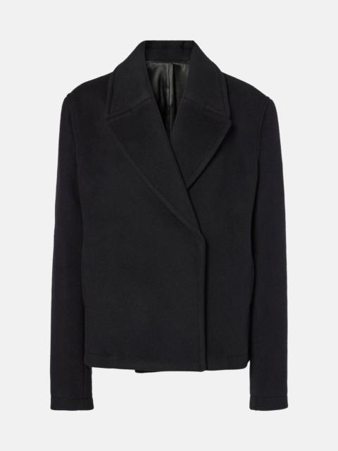 Cropped wool-blend peacoat