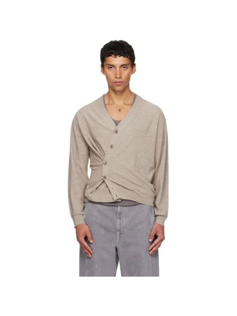 Lemaire Beige Relaxed Twisted Cardigan