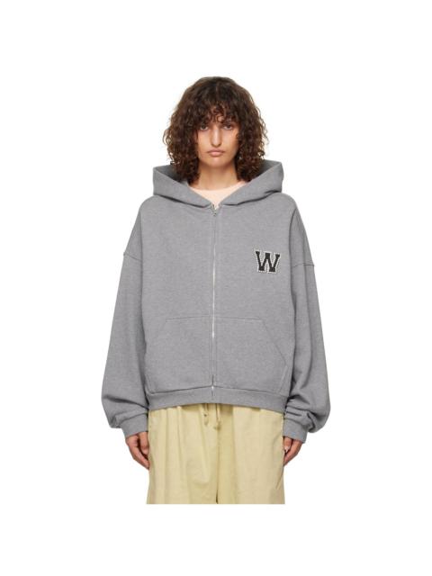 Gray Pearl Logo Zip-up Hoodie