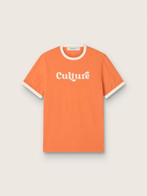 Golden Goose Men's slim-fit T-shirt in orange cotton with contrasting edges