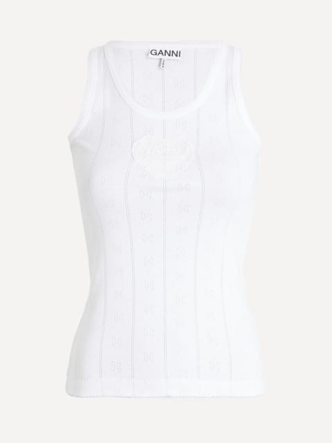 GANNI Pointelle Knit Tank Top