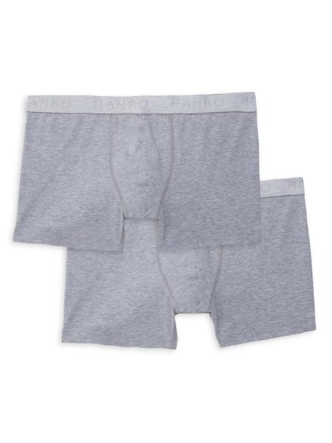 HANRO Cotton Essentials 2-Pack Boxer Briefs - Grey