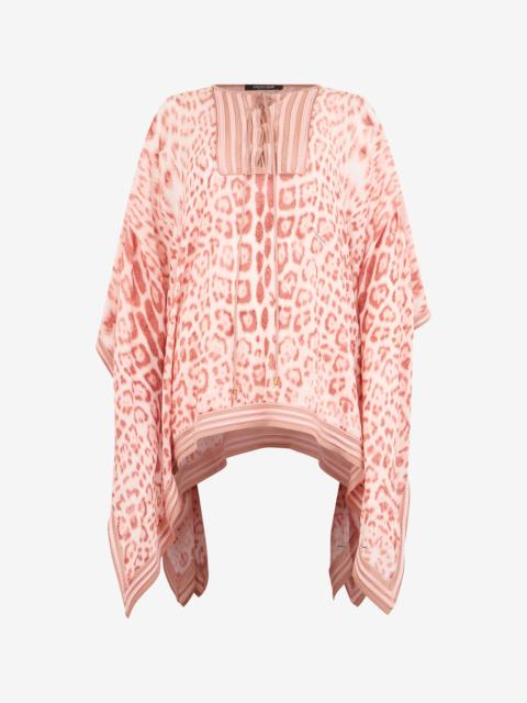 Roberto Cavalli Jaguar Pink Print Kaftan