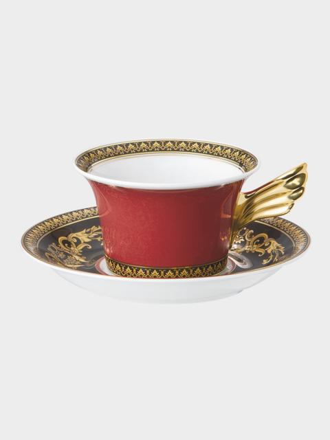 VERSACE Medusa Red Tea Cup & Saucer