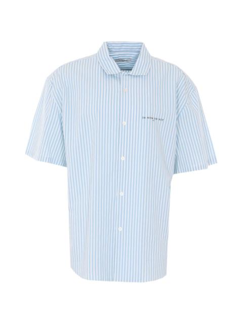 ih nom uh nit striped logo chest shirt