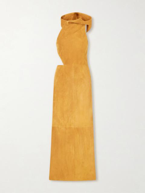 GABRIELA HEARST Kallen Hooded Suede Maxi Dress