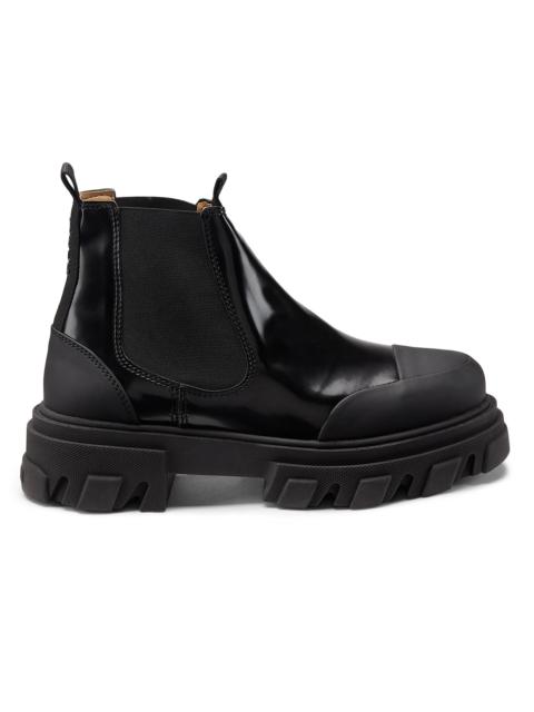 GANNI Women's Cleated Cap-Toe Ankle Boots - Black