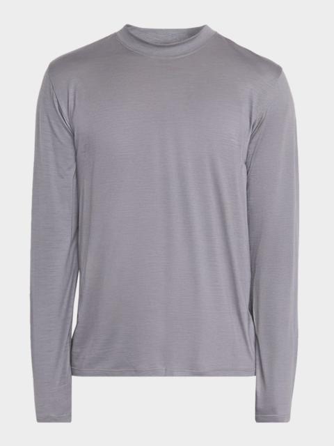 SEASE Men's Easy-Care Wool Jersey Long-Sleeve T-Shirt