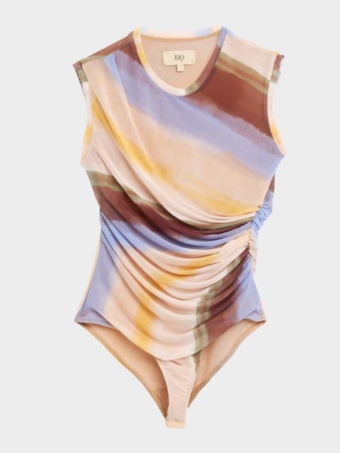 JBQ Etta Striped Mesh Bodysuit