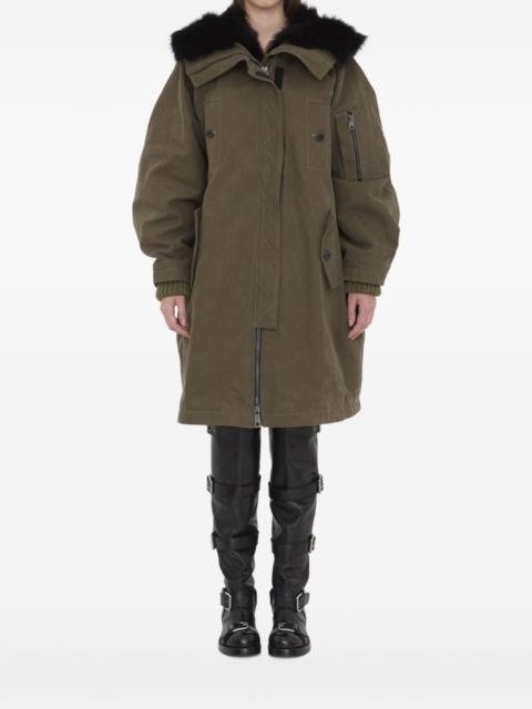 fur-trim padded coat