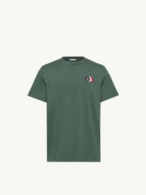 Moncler Embroidered Tricolor Logo Cotton T-Shirt