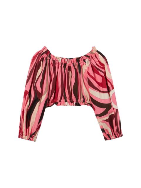 PUCCI abstract-print cropped blouse