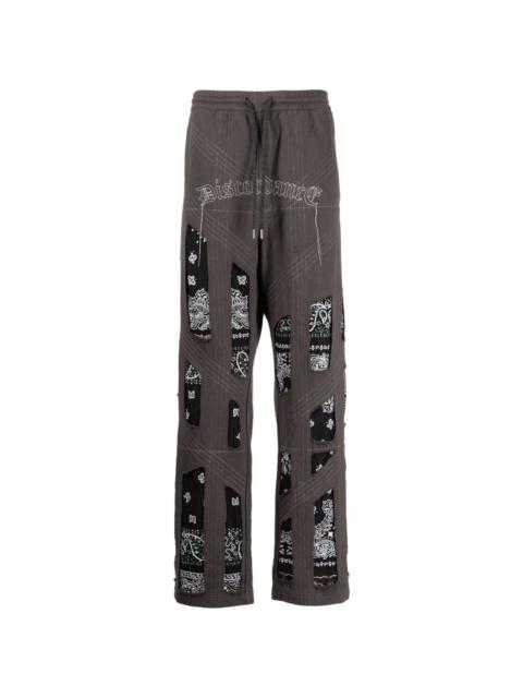 embroidered cotton track pants