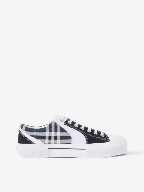 Burberry Check, Cotton and Leather Sneakers