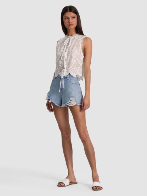Alice + Olivia AMAL EMBROIDERED TANK