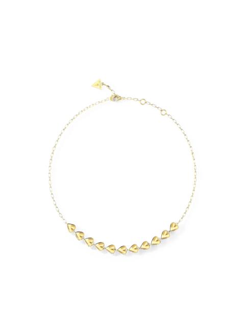 GUESS USA heart-pendant cable-link necklace