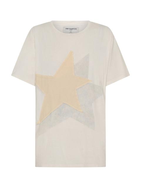 ONE TEASPOON Shadow Star Boyfriend Tee - Cream