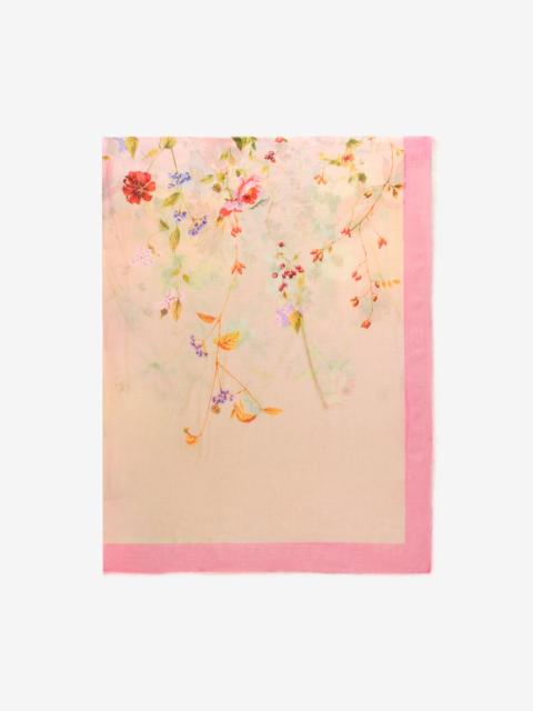 Roberto Cavalli Miami Flowers Print Modal And Cashmere Scarf