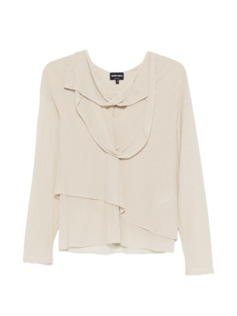 GIORGIO ARMANI draped layered blouse