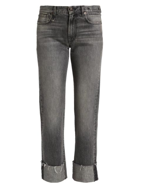 R13 Women's Romeo Cuffed Hem Cotton Straight-Leg Jeans - Leyton Black