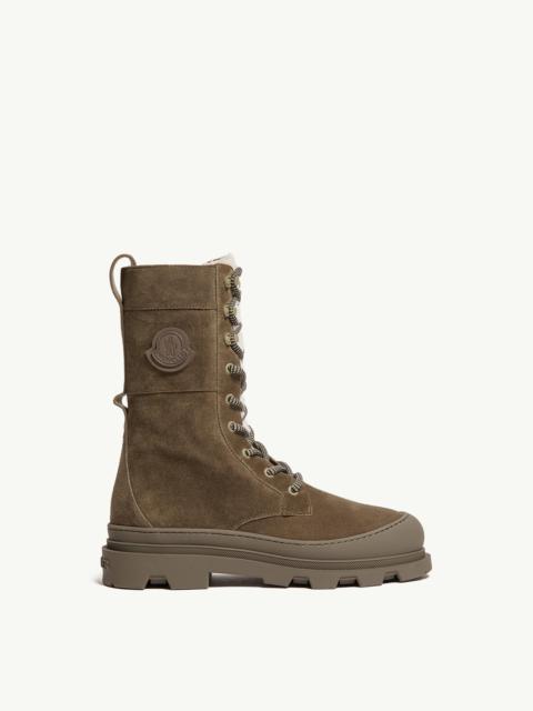 Moncler Vera High Suede & Shearling Lace-Up Boots