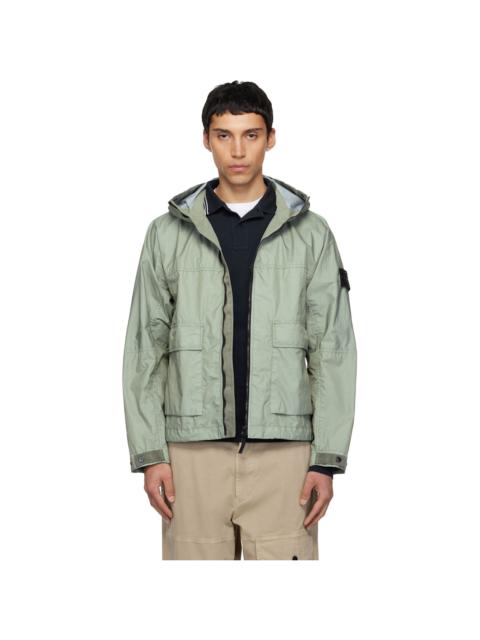Stone Island Green 410004 Membrana 3L TC Hooded Jacket