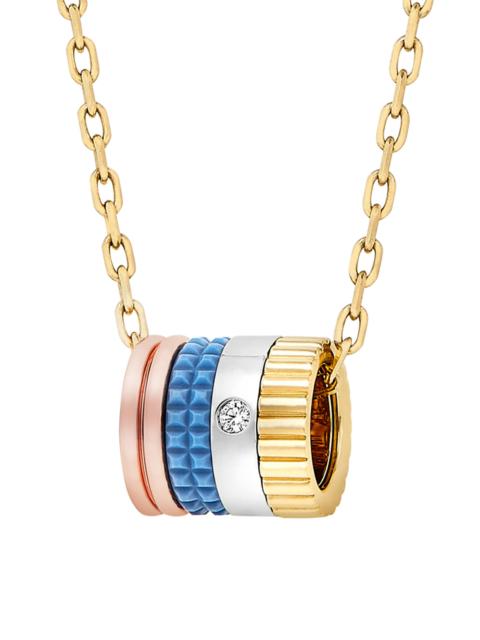 Boucheron Women's Quatre Blue Edition Tri-Tone 18K Gold, 0.01 TCW Diamond & HyCeram Mini Pendant Necklace - Go
