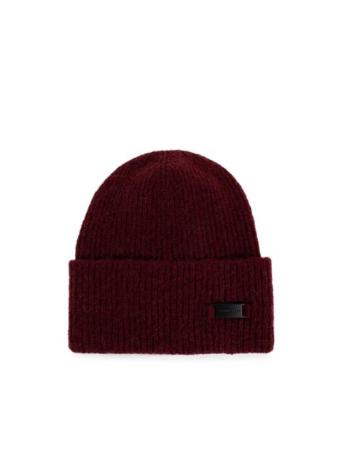 Canada Goose ribbed-knit logo-plaque beanie hat