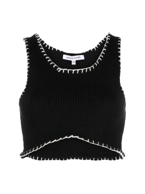 AISLING CAMPS Blanket Stitch cropped tank top