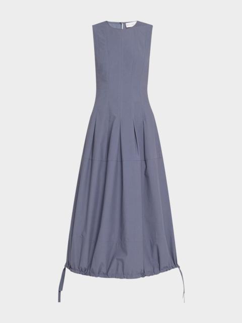 Proenza Schouler Marley Drawstring Brushed Poplin Midi Dress