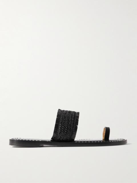 AMANU The Shela Fringed Braided Leather Slides
