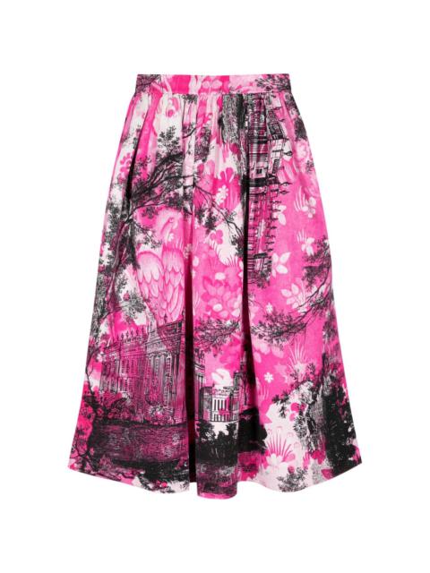 printed jacquard midi skirt