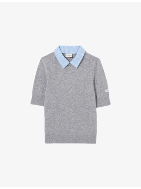 Claudie Pierlot Layered Short-Sleeve Wool Jumper