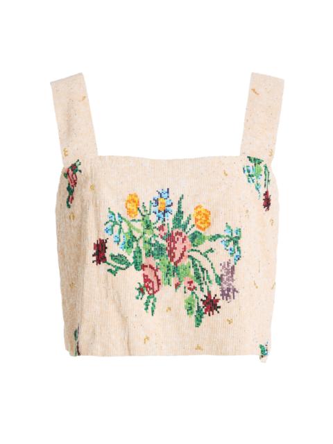 CORDERA Exclusive La Isla Floral Beaded Top multi