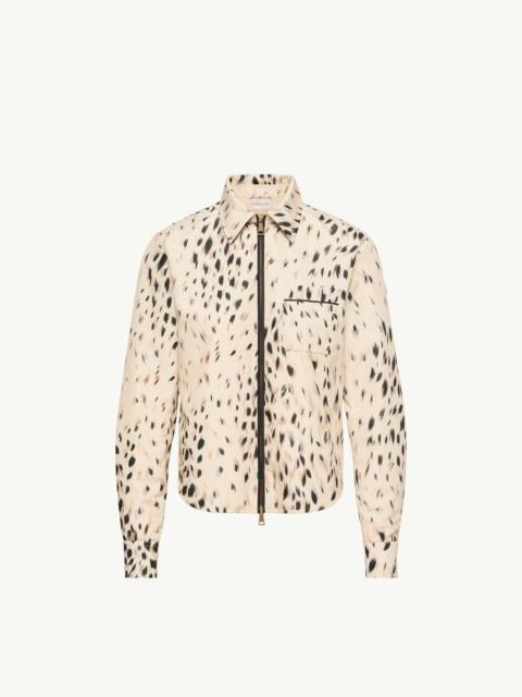 Moncler Animalier Print Zip-Up Shirt