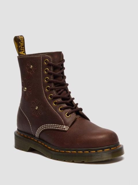 Dr. Martens 1460 Pascal Flower Embossed Grizzly Leather Boots