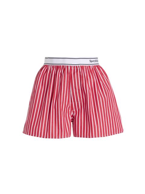 Sporty & Rich Serif Cotton Stiped Logo Boxers red
