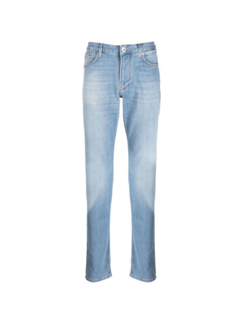 faded-effect straight-leg jeans