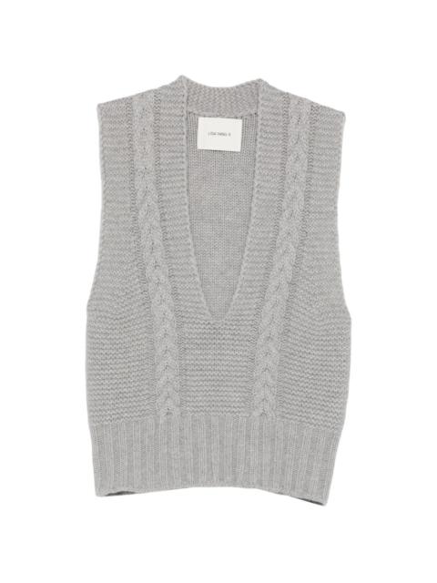 LISA YANG Sallie cable-knit V-neck top
