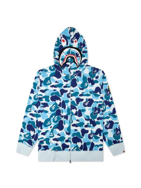 A BATHING APE® ABC CAMO 2ND SHARK FULL ZIP HOODIE - BLUE