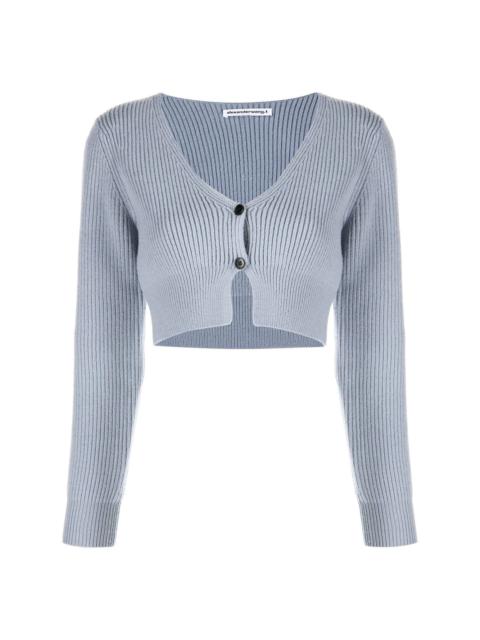 ribbed-knit cropped cardigan