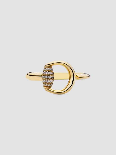 GUCCI Women's Horsebit 18K Yellow Gold & 0.74 TCW Diamond Ring - Yellow Gold