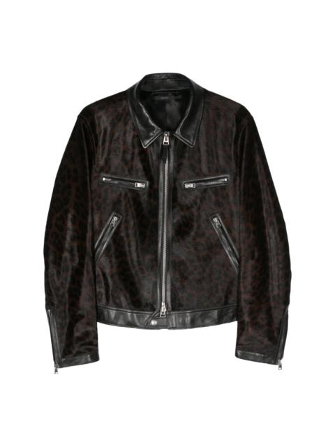 TOM FORD leopard print leather jacket